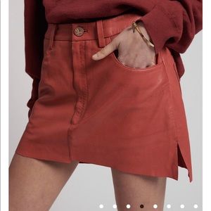 COPY - 💥One Teaspoon fire red leather vanguard skirt